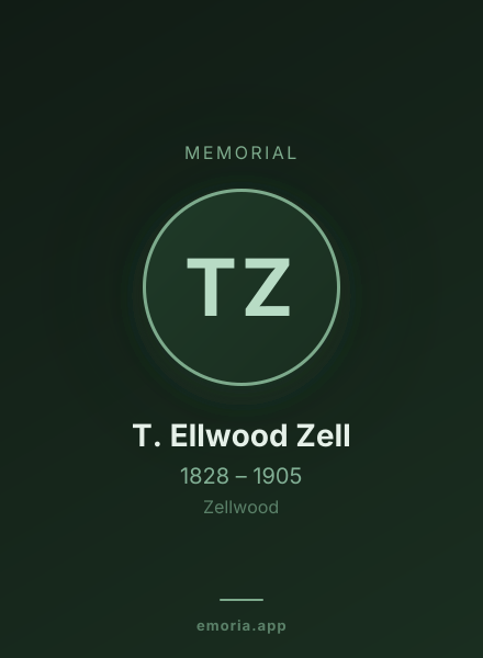 Memorial portrait of T. Ellwood Zell