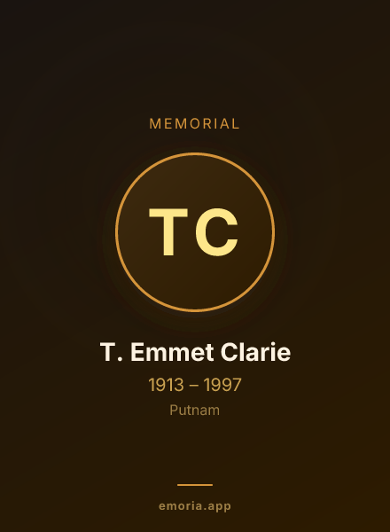 Memorial portrait of T. Emmet Clarie