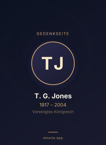 Gedenkportrait von T. G. Jones