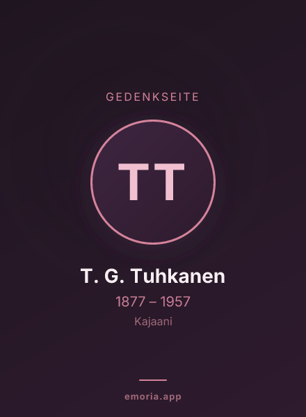 Gedenkportrait von T. G. Tuhkanen