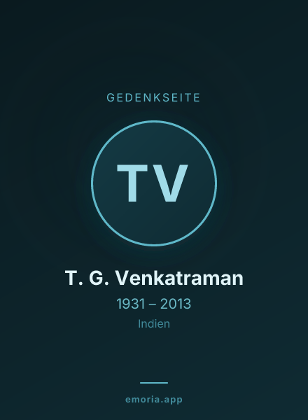 Gedenkportrait von T. G. Venkatraman