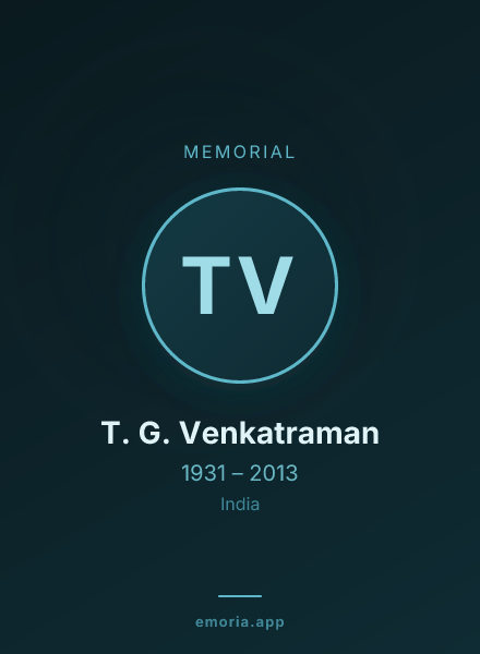 Memorial portrait of T. G. Venkatraman