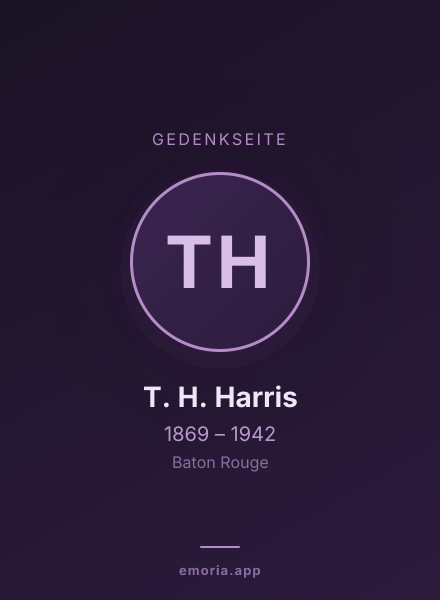 Gedenkportrait von T. H. Harris