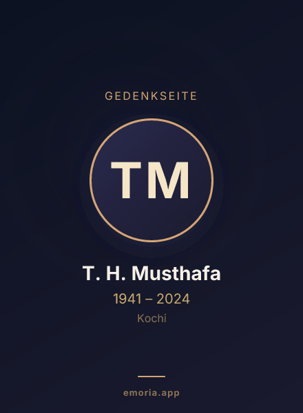 Gedenkportrait von T. H. Musthafa