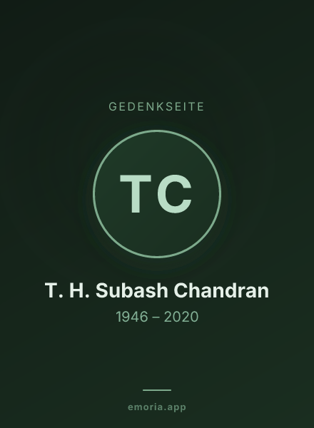 Gedenkportrait von T. H. Subash Chandran