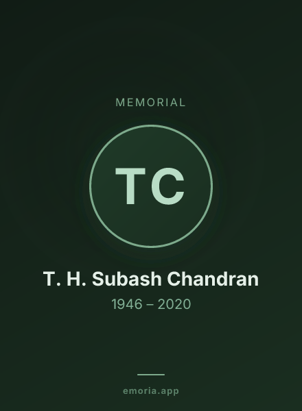 Memorial portrait of T. H. Subash Chandran