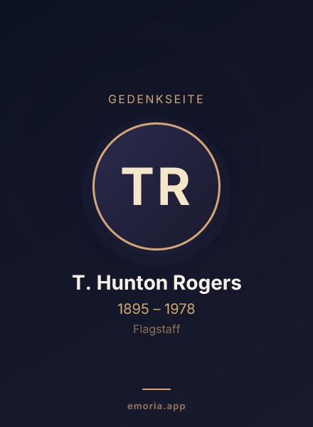 Gedenkportrait von T. Hunton Rogers