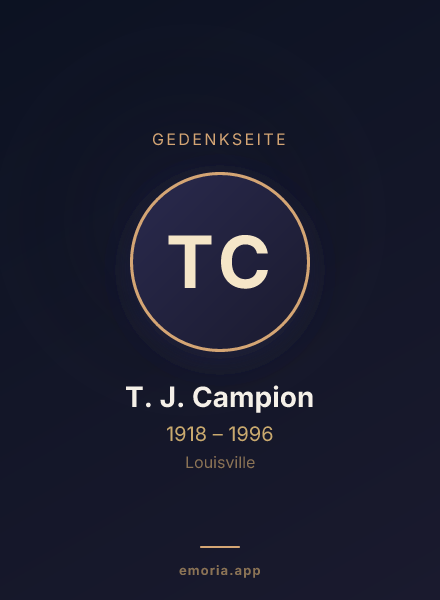 Gedenkportrait von T. J. Campion
