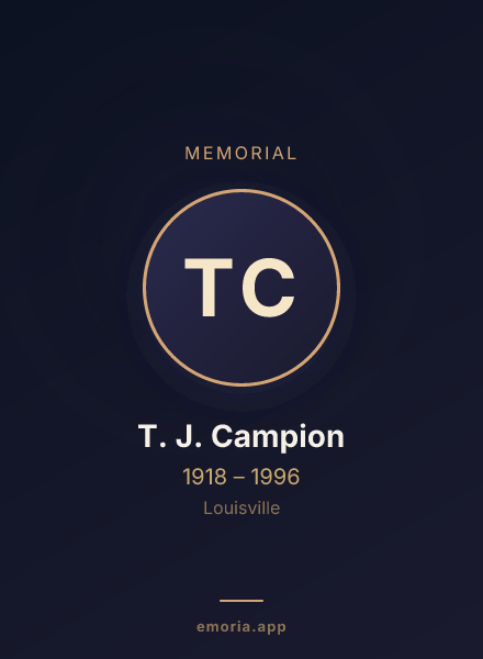 Memorial portrait of T. J. Campion