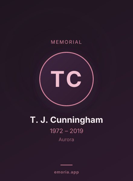 Memorial portrait of T. J. Cunningham