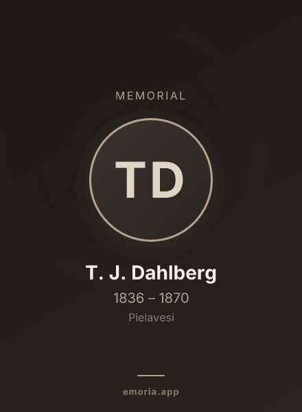 Memorial portrait of T. J. Dahlberg