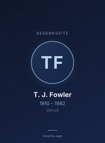 Gedenkportrait von T. J. Fowler