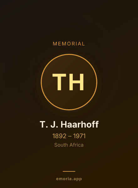 Memorial portrait of T. J. Haarhoff