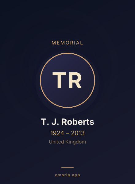Memorial portrait of T. J. Roberts