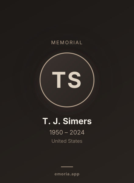 Memorial portrait of T. J. Simers
