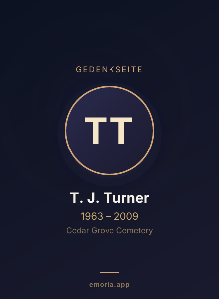 Gedenkportrait von T. J. Turner