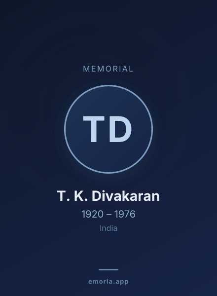 Memorial portrait of T. K. Divakaran