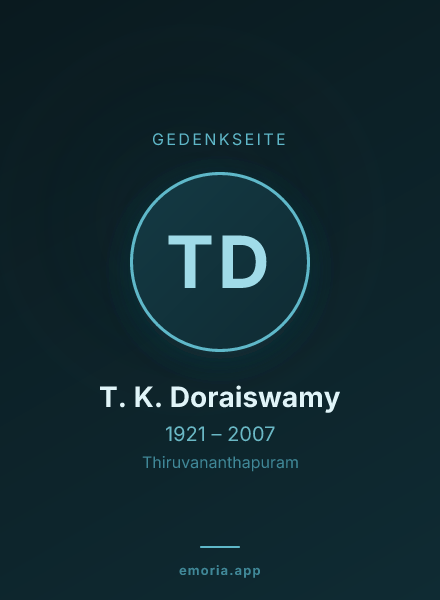 Gedenkportrait von T. K. Doraiswamy