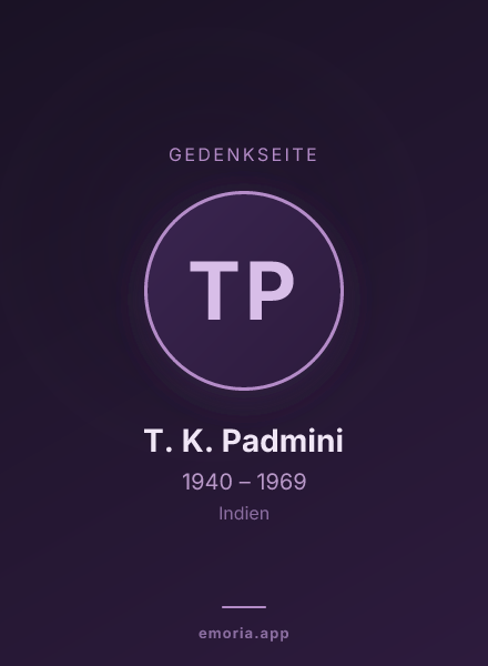 Gedenkportrait von T. K. Padmini