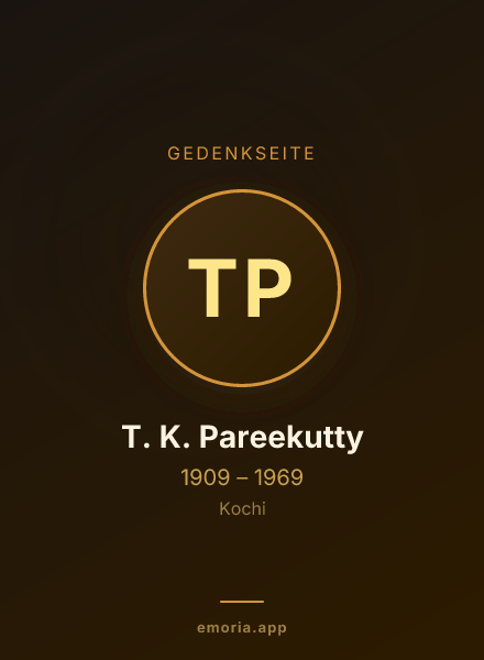 Gedenkportrait von T. K. Pareekutty