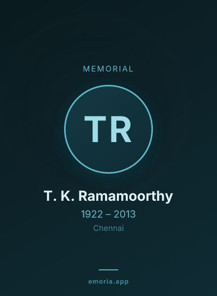 Memorial portrait of T. K. Ramamoorthy