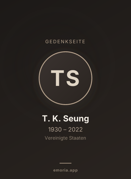 Gedenkportrait von T. K. Seung
