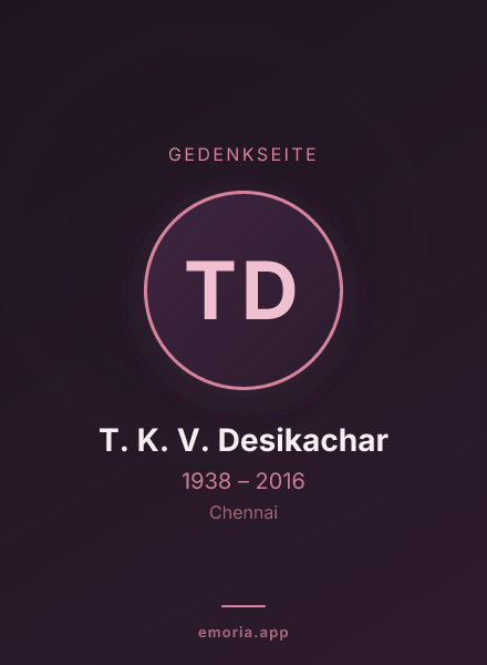Gedenkportrait von T. K. V. Desikachar