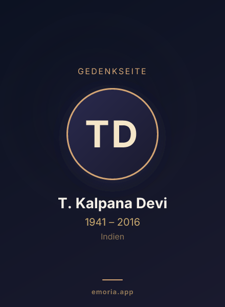 Gedenkportrait von T. Kalpana Devi