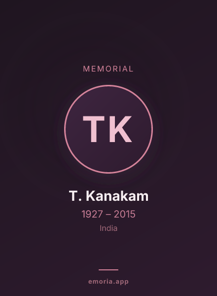 Memorial portrait of T. Kanakam