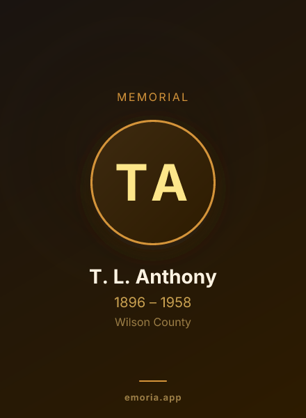 Memorial portrait of T. L. Anthony