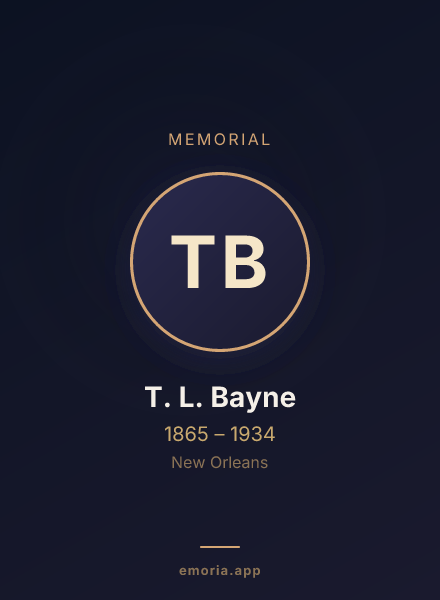 Memorial portrait of T. L. Bayne