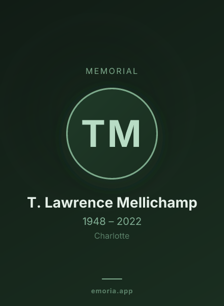 Memorial portrait of T. Lawrence Mellichamp