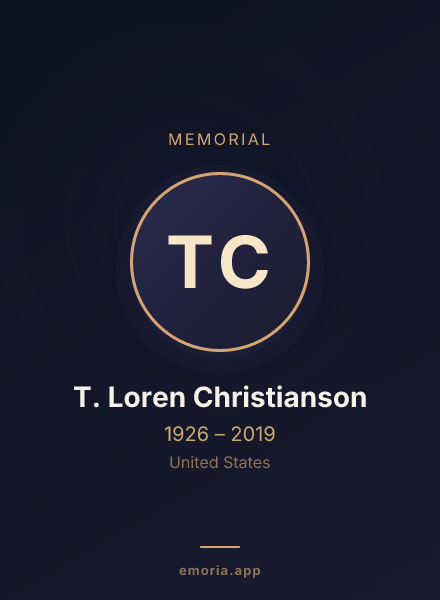Memorial portrait of T. Loren Christianson