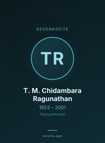 Gedenkportrait von T. M. Chidambara Ragunathan