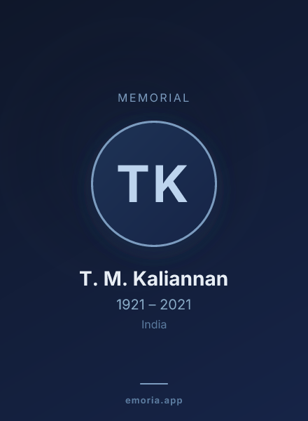 Memorial portrait of T. M. Kaliannan