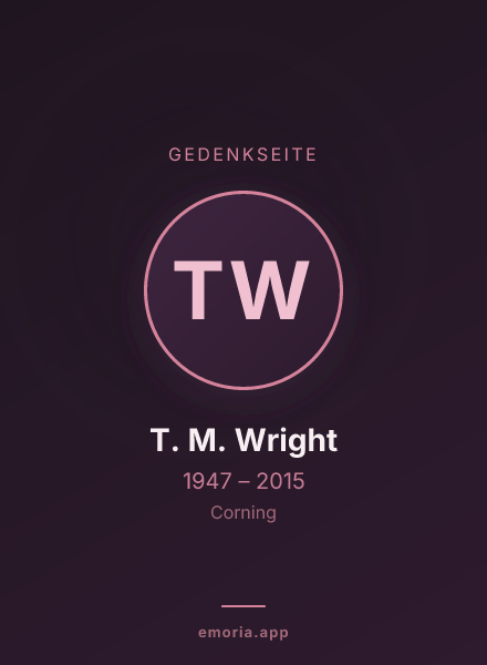 Gedenkportrait von T. M. Wright