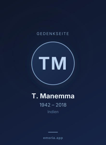 Gedenkportrait von T. Manemma