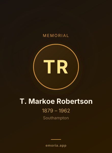 Memorial portrait of T. Markoe Robertson