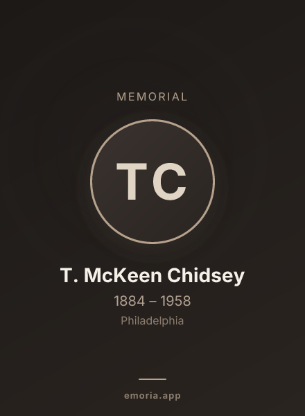 Memorial portrait of T. McKeen Chidsey