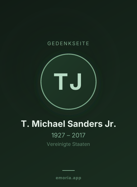 Gedenkportrait von T. Michael Sanders Jr.