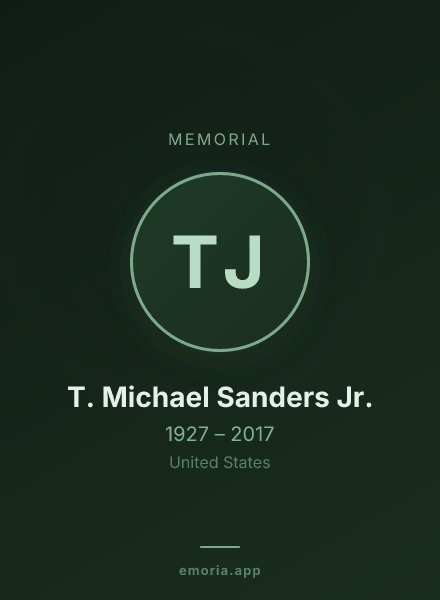 Memorial portrait of T. Michael Sanders Jr.