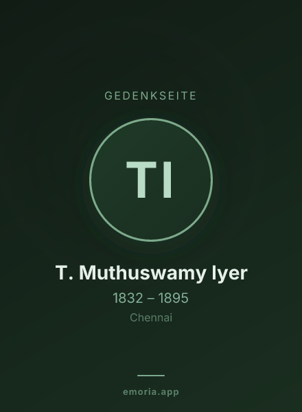 Gedenkportrait von T. Muthuswamy Iyer