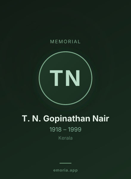 Memorial portrait of T. N. Gopinathan Nair