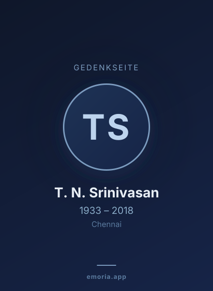 Gedenkportrait von T. N. Srinivasan