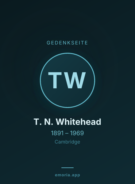 Gedenkportrait von T. N. Whitehead