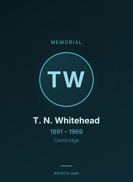 Memorial portrait of T. N. Whitehead