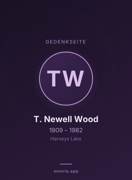 Gedenkportrait von T. Newell Wood