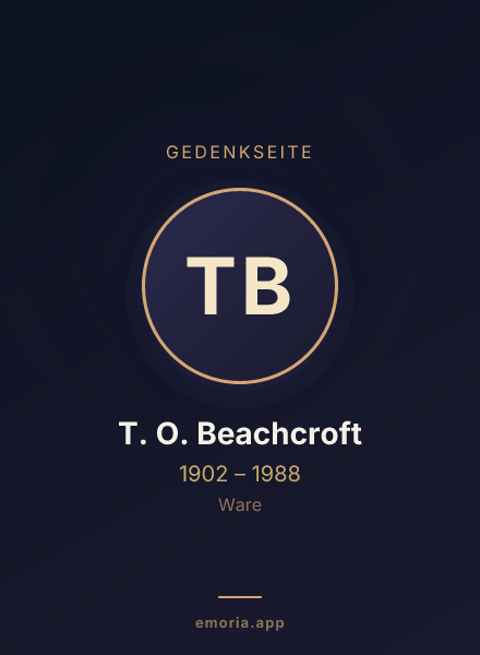 Gedenkportrait von T. O. Beachcroft