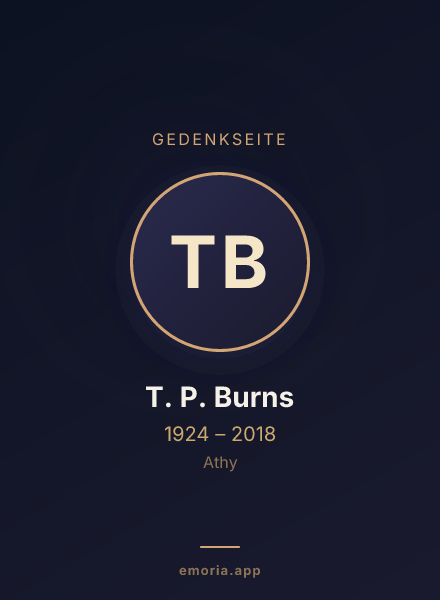 Gedenkportrait von T. P. Burns