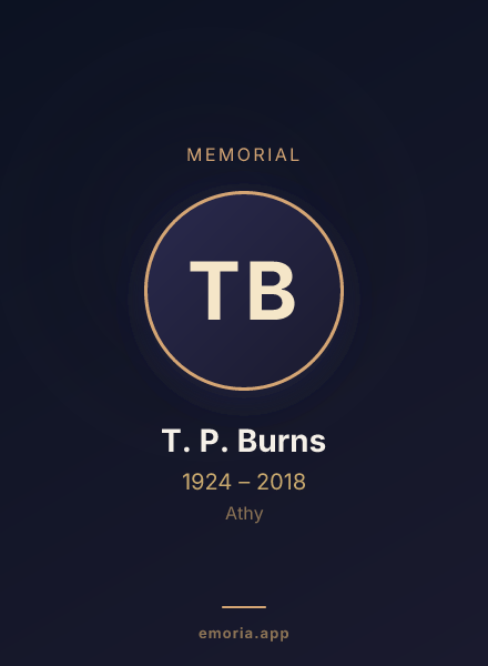 Memorial portrait of T. P. Burns